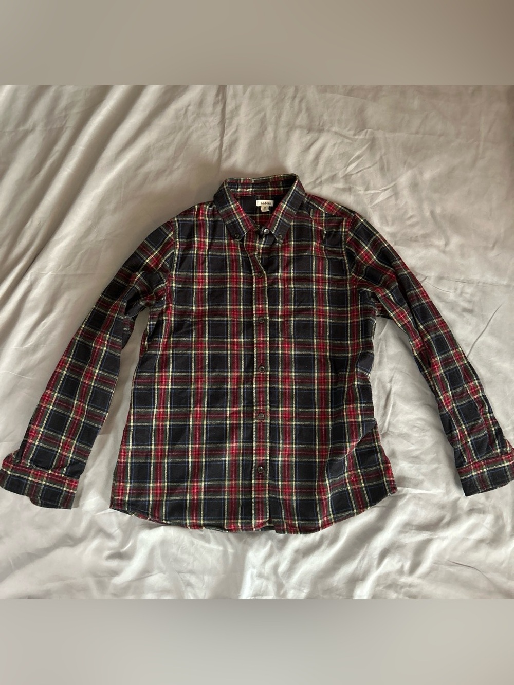 Red and Black Plaid Button-Up Shirt